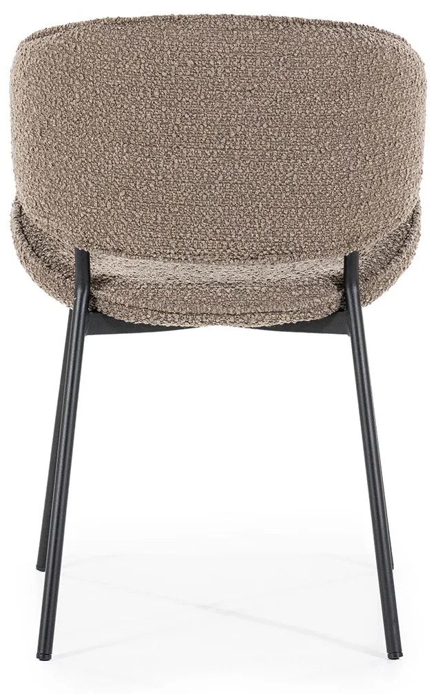 Eleonora Tess Boucle Eetkamerstoel Ronde Rug Bruin