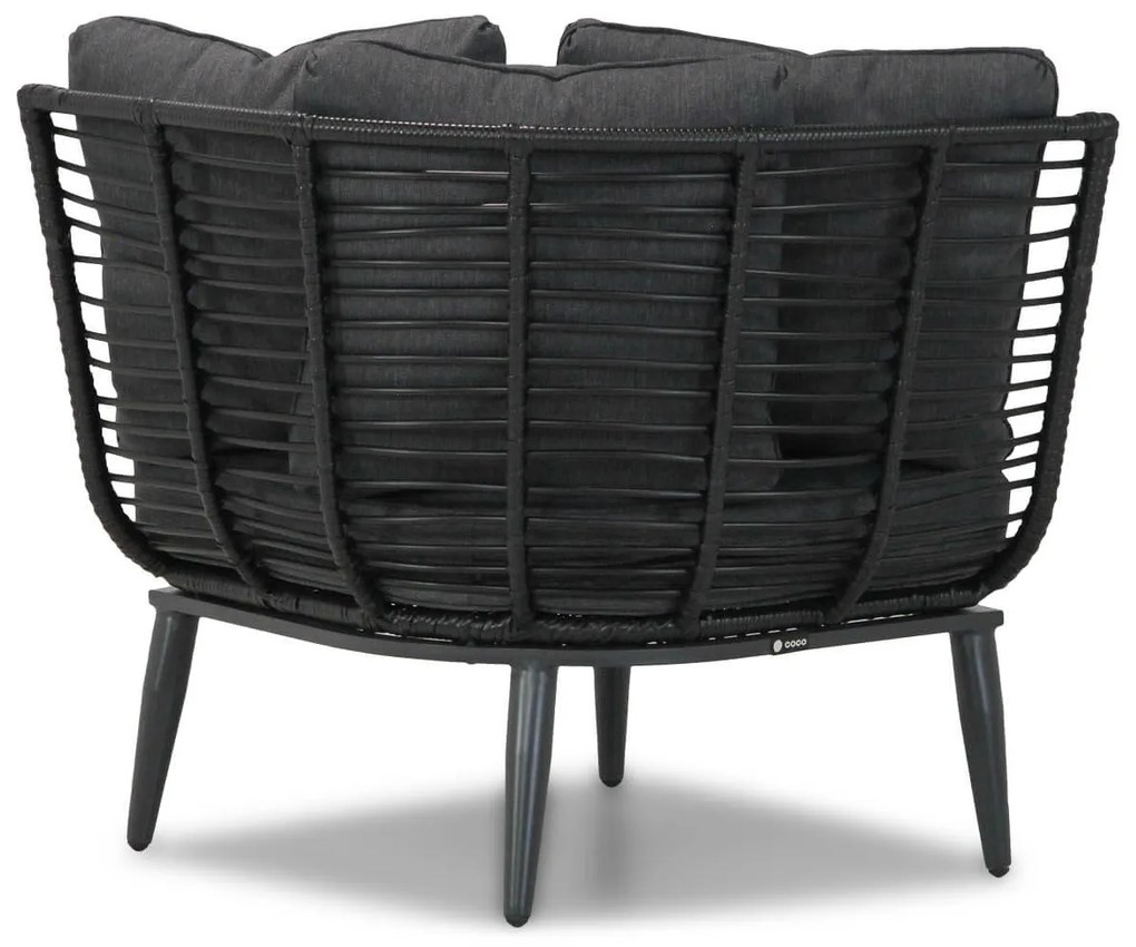 Hoek loungeset 4 personen Aluminium/wicker Zwart  Coco Coco Leonardo