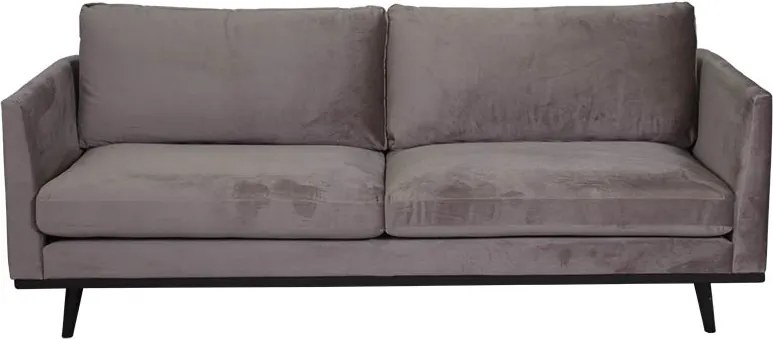 3-zits bank Odissi met houten plaat | velours Brunei taupe 04 | 1,99 mtr breed