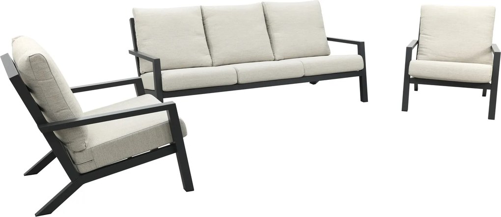 Boston stoel bank (3-zits) loungeset - 3-delig