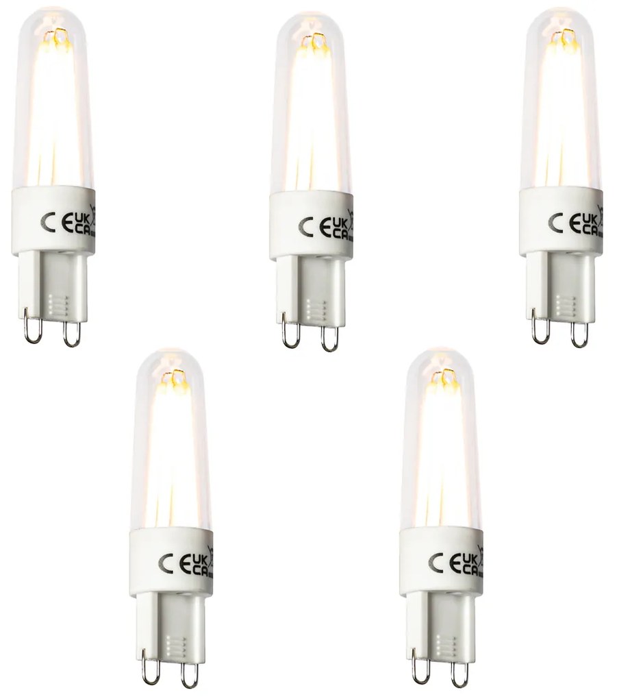 Set van 5 G9 LED filament lamp 2,5W 240 lm 2300K