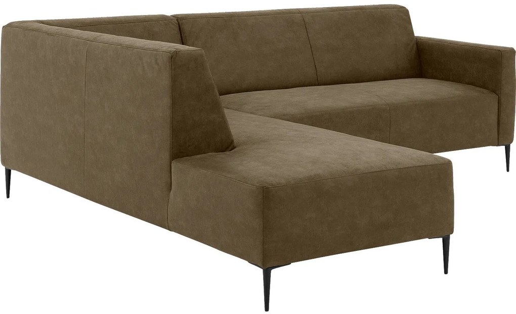 Goossens  Key West groen, micro leer, 2,5-zits, modern design met ligelement links