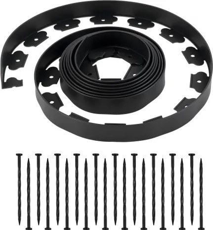 VEVOR Gazonrand, 600 x 5 cm, Kunststof Tuinrand met 120 Punten, Perkrand, Landschapsrand, Bestratingsrand, Perkrand, Padranden voor Bloemperken, Tuinbestrating