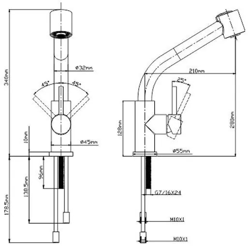 Sento Pulldown Double RVS Keukenkraan uittrekbaar SK124