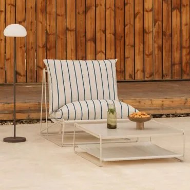 Amaro Tuinset Met Omvormbare Fauteuil En Bijzettafel Tapioca Beige - Marine Blauw - Sklum