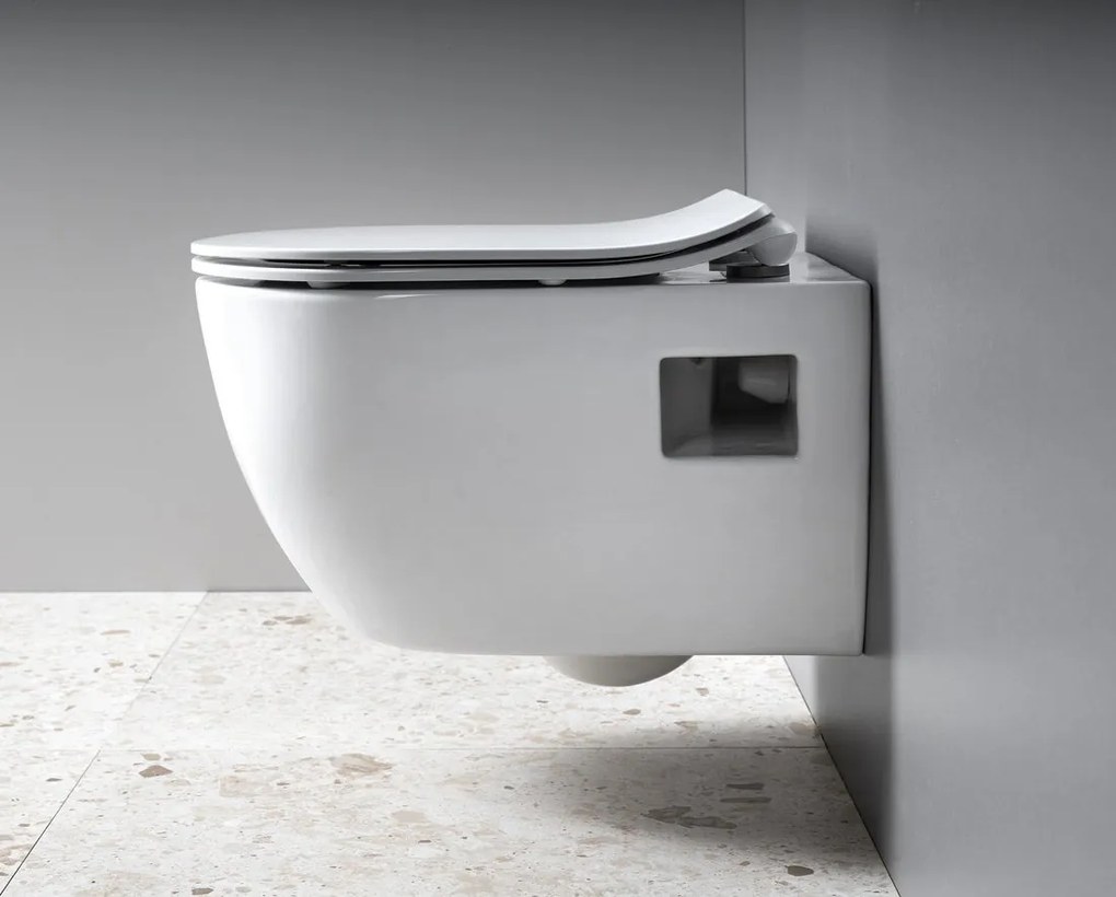 Bruckner Luna randloos hangend toilet met tornado flush wit glans