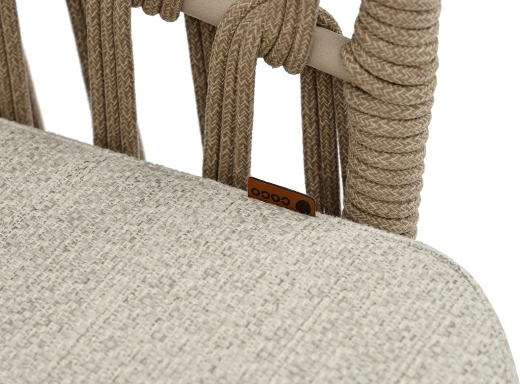 Tuinset Ronde Tuintafel 4 personen 140 cm Rope Zand/Beige Coco Elara/Trino