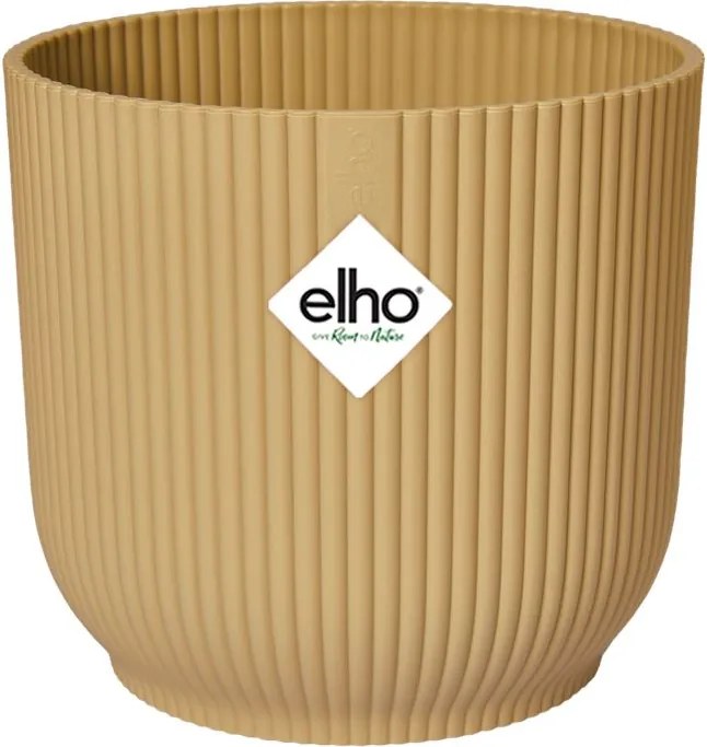 elho Vibes Fold Rond 18 - Botergeel (Geel) - Diameter 18 x H 17 cm - Ideaal voor binnen - 100% gerecycled