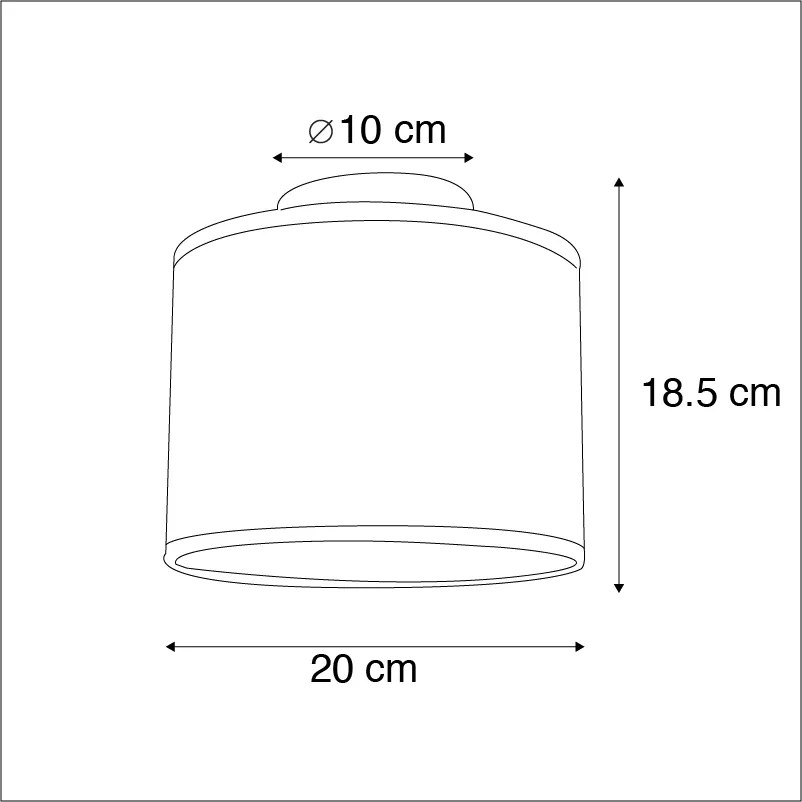 Plafondlamp koper 20 cm - Drum Modern E27 rond Binnenverlichting Lamp