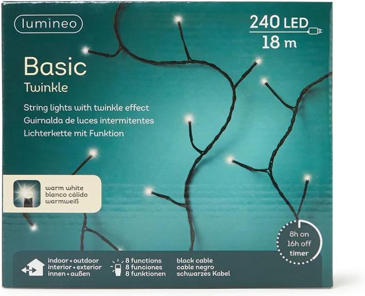 Lumineo Basic Twinkle LED kerstboomverlichting 18 meter