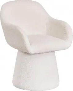 Draaibare Beklede Fauteuil Erica Bouclé Wit - Sklum
