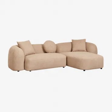 Rechte Modulaire Chaise Longue Bank Van 2 Delen In Chenille Coco Chenille Dik Lattebruin - Sklum