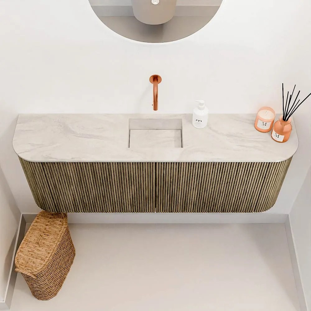 Mondiaz Joya DLux 115cm toiletmeubel ronding links/rechts dusk met wastafel faye midden zonder kraangat ostra