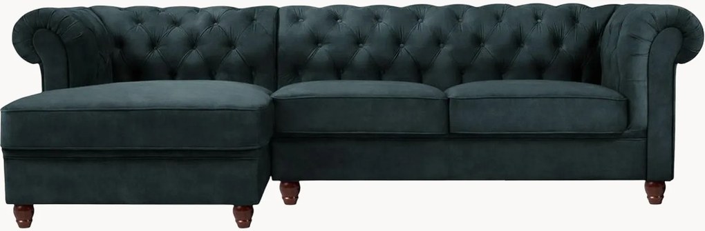 Fluwelen hoekbank Phoebe (4-zits)