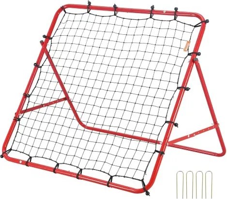 VEVOR Soccer Rebound Net Draagbare Rebounder Voetbal 48 x 48 mm, Rebounder Voetbal Ijzeren Buis & PE Net Kinderen & Tieners Voetbaldoel Rebounder Kicker voor Voetbaltraining