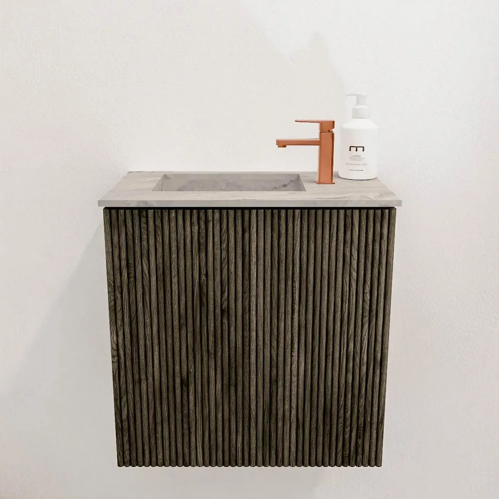 Mondiaz Joya DLux 40cm toiletmeubel shadow met wastafel faye links 1 kraangat glace