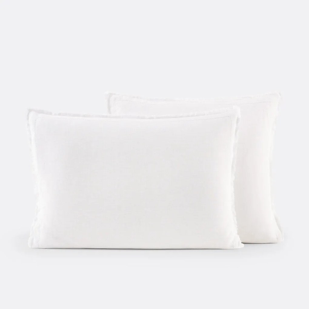 Kussensloop in gewassen linnen, laddersteek, Linot