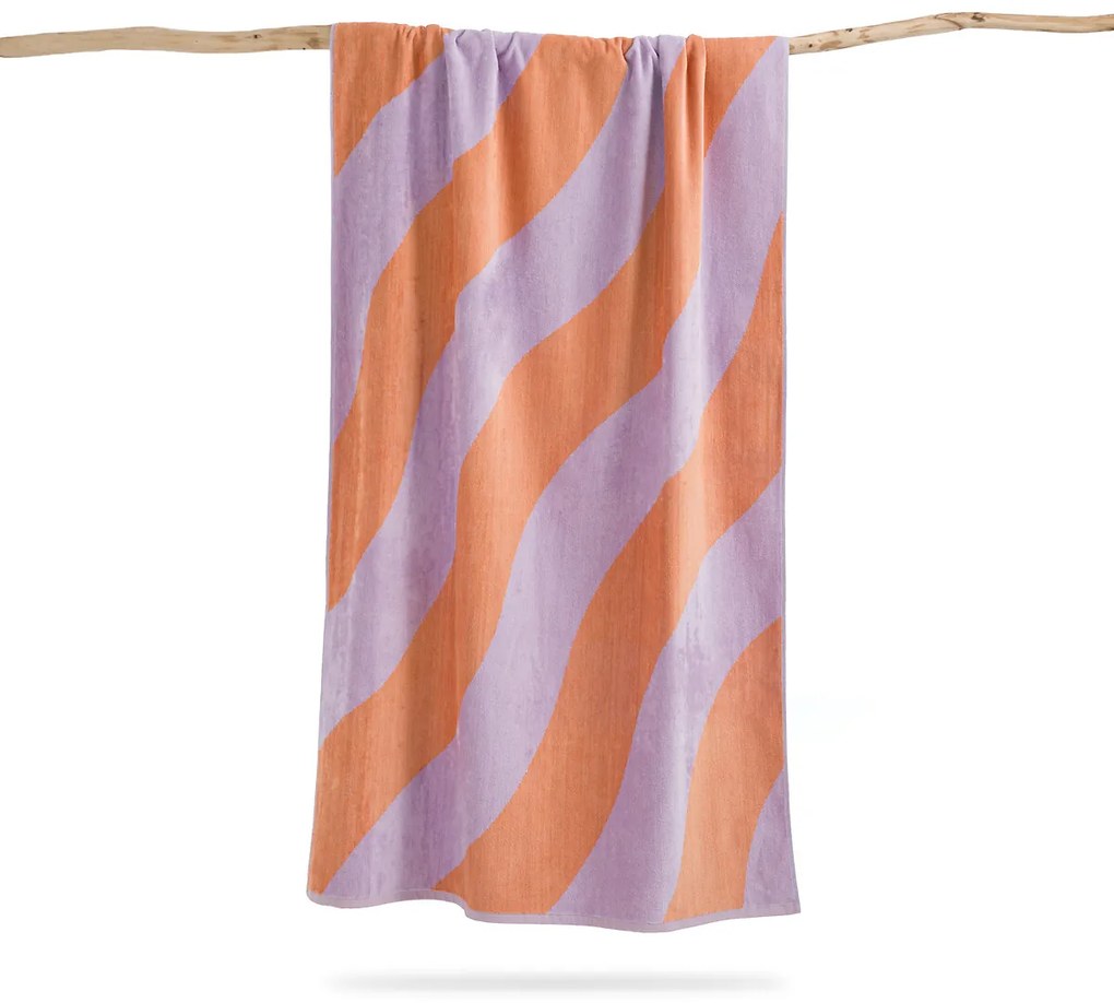 Strandlaken in fluwelen badstof, Scénario Vague