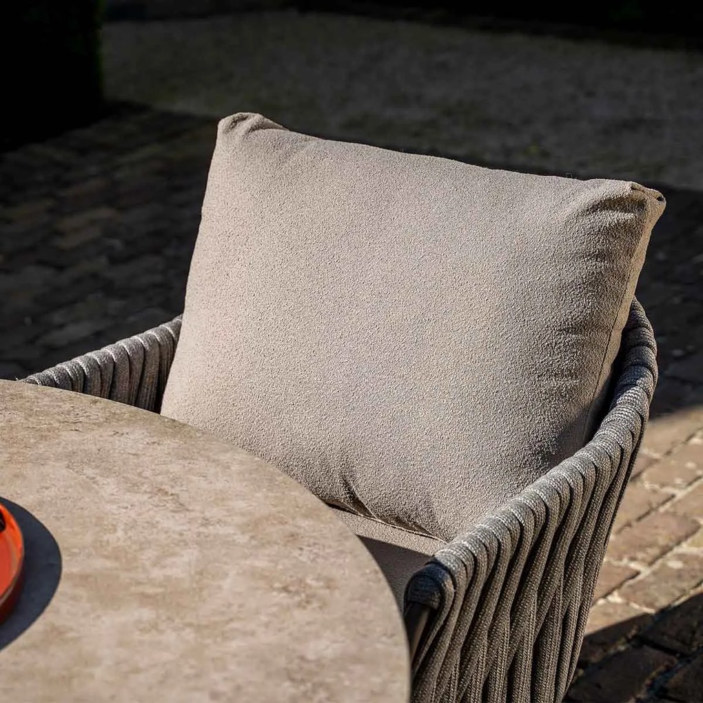 Taste by 4 Seasons Cannes tuinset 5-delig - Sarah lage tuintafel Ø130 cm - terre ceramic print
