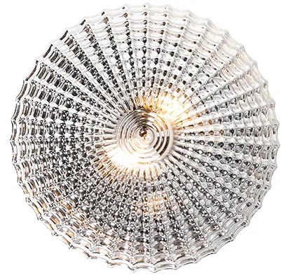 Klassieke plafondlamp zwart met smoke glas 30 cm IP44 - Nohmi