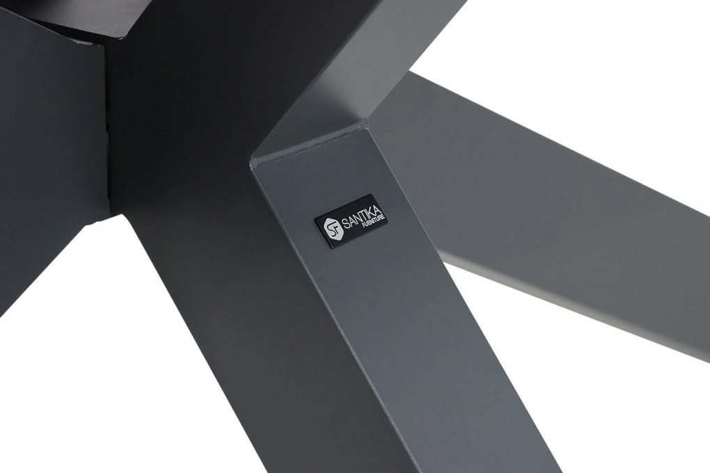 Tuinset 6 personen 240 cm Rope Grijs Santika Furniture Santika