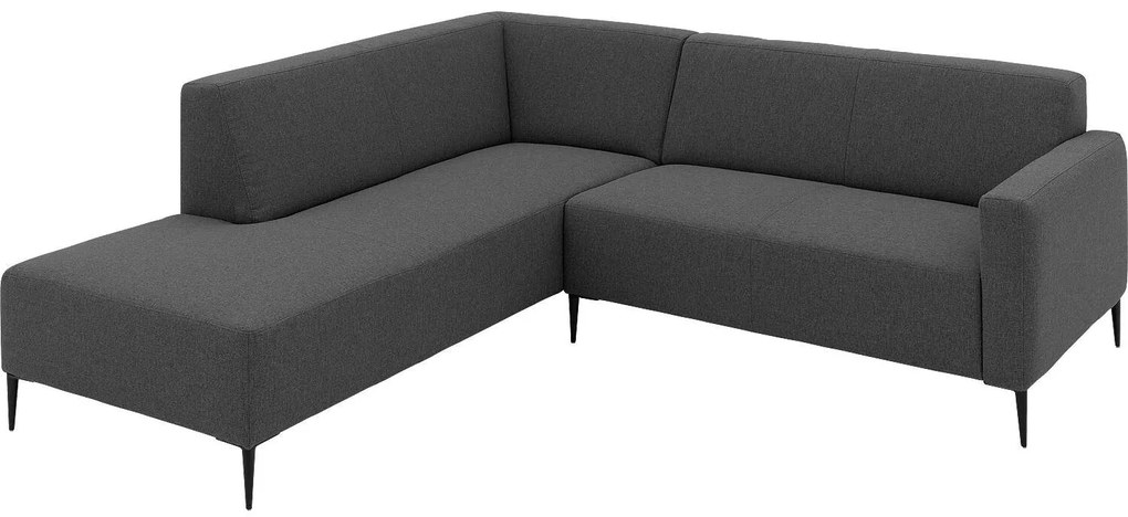 Goossens Key West grijs, stof, 2-zits, modern design met ligelement links