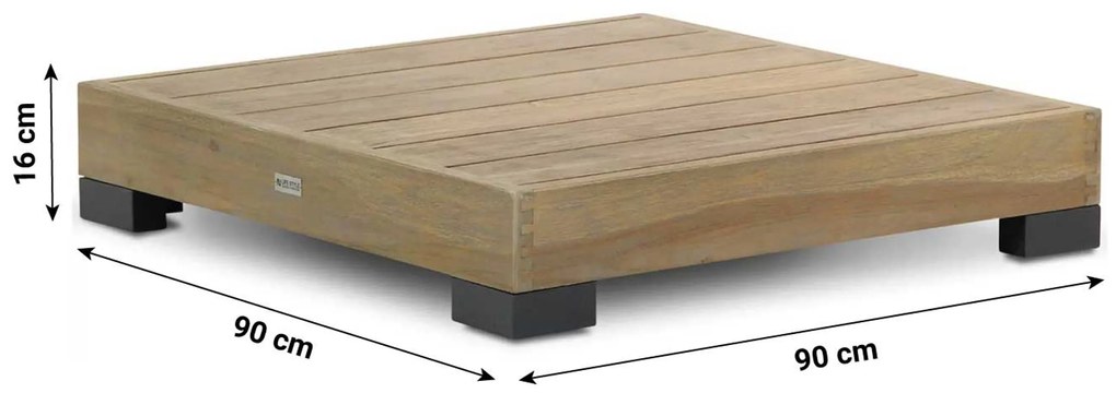 U-Vorm Loungeset 8 personen Teak Old teak greywash Lifestyle Garden Furniture Hilton