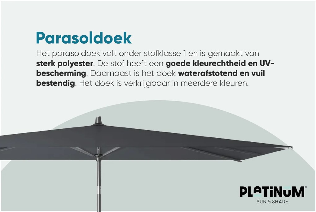 Platinum Riva stokparasol 3x2 - White met voet en hoes