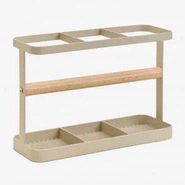 Keukengerei-organizer Van Ijzer En Rubberhout Celine Tapioca Beige - Sklum