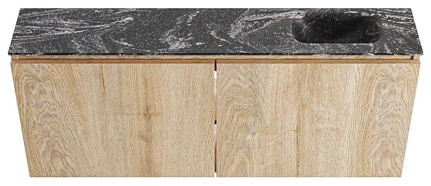 Mondiaz Ture DLux toiletmeubel 120cm washed oak met wastafel lava rechts zonder kraangat