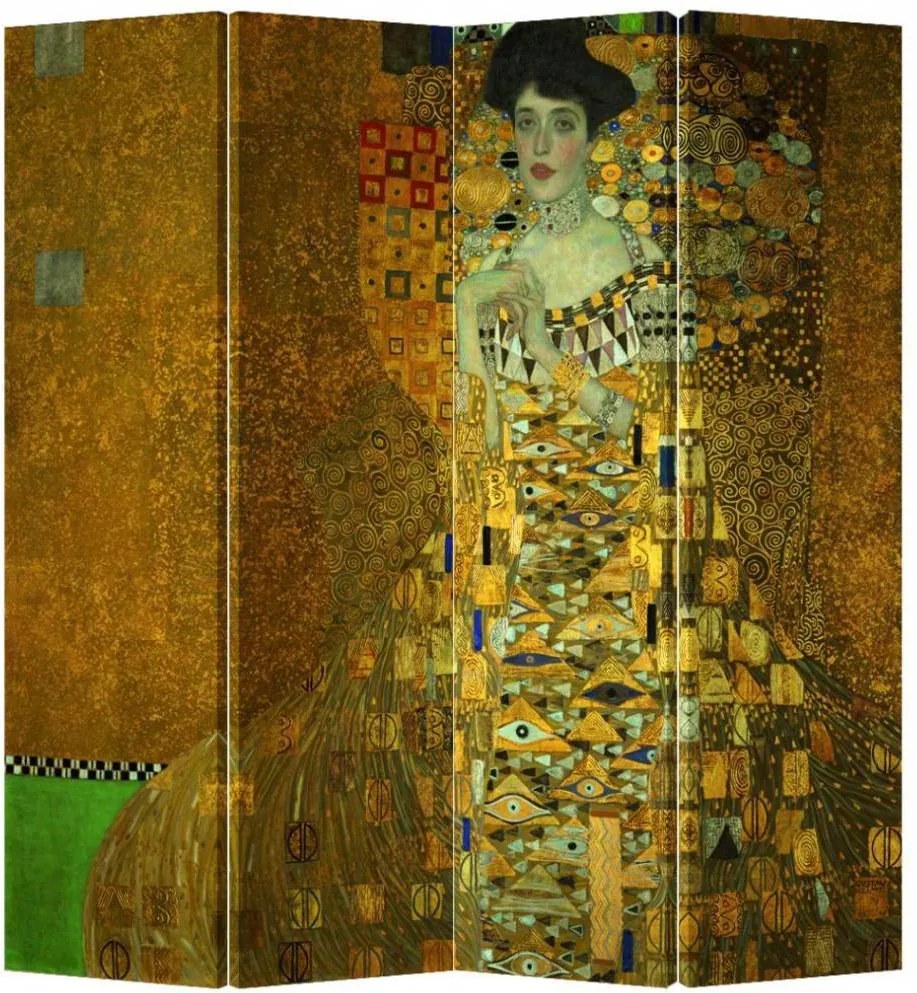 Fine Asianliving Kamerscherm Scheidingswand B160xH180cm 4 Panelen Gustav Klimt - Adele Bloch-Bauer Portret