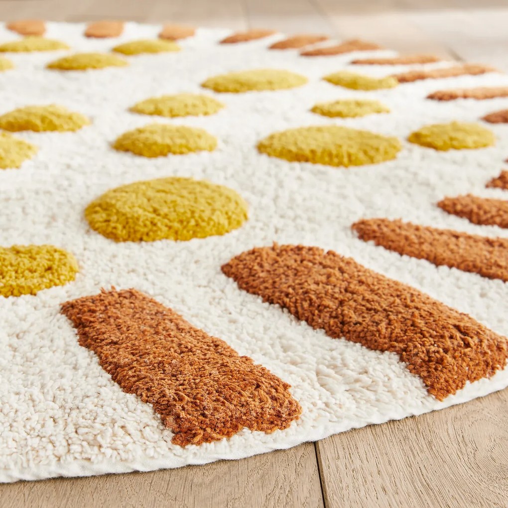 Rond vloerkleed voor kinderen in biologisch katoen, Aarav
