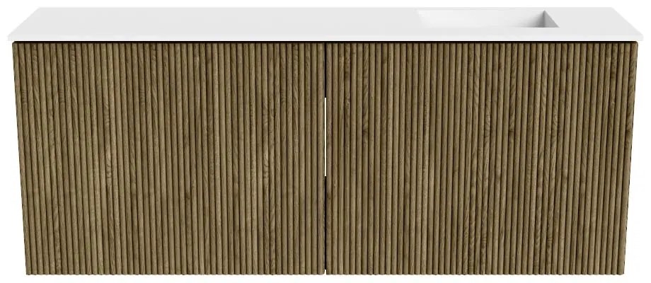 Mondiaz Joya 100cm toiletmeubel dusk met wastafel faye rechts 1 kraangat talc