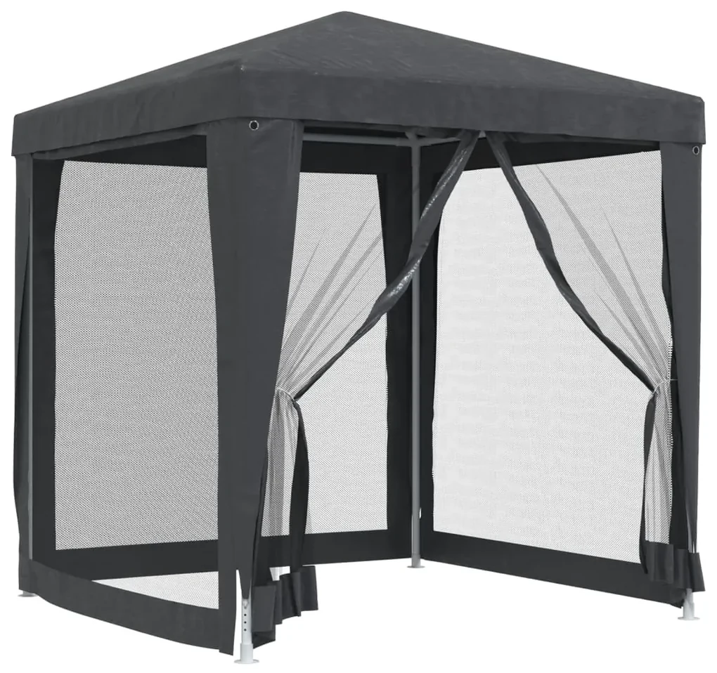 vidaXL Partytent met 4 mesh zijwanden 2x2 m HDPE antracietkleurig