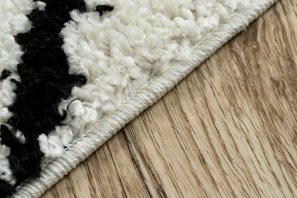 Tapijt PROMO BERBER SAFI N9040 wit / zwartrand, Barber, marokkaanse shaggy