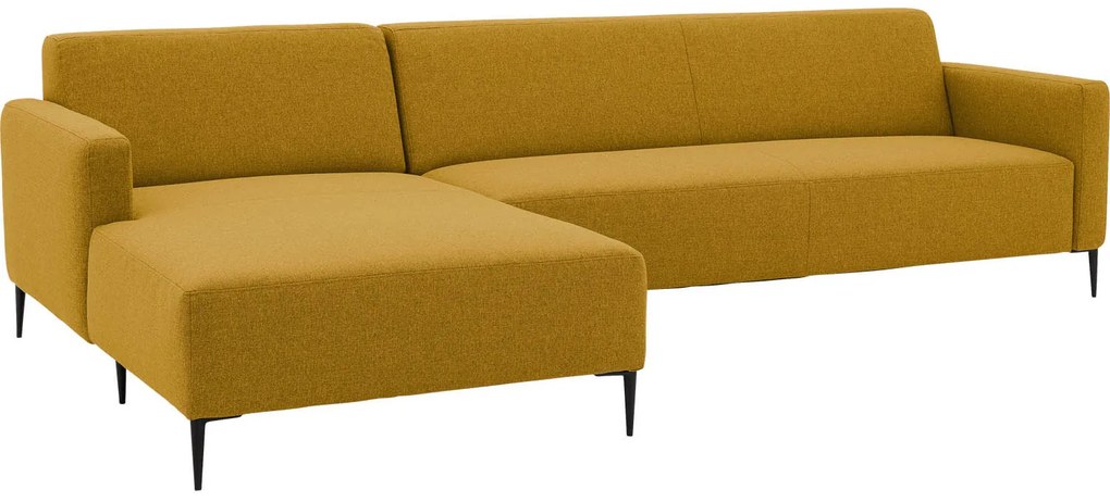 Goossens  Key West geel, stof, 3-zits, modern design