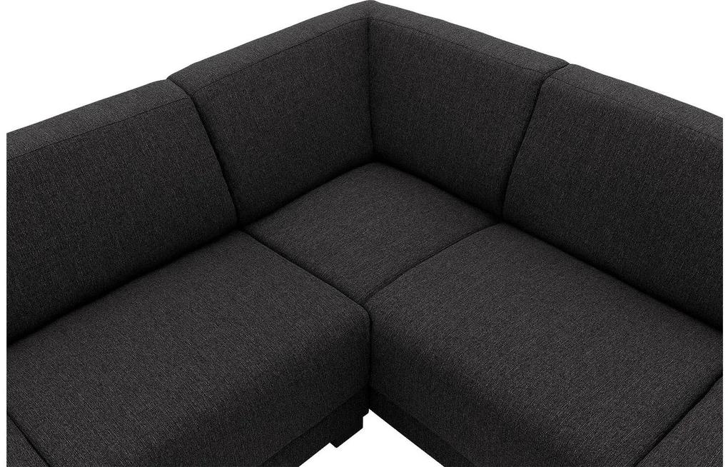 Goossens Zitmeubel My Style zwart, stof, 2,5-zits, stijlvol landelijk met chaise longue rechts