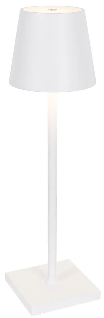 Buiten tafellamp wit incl. LED met touch dimmer oplaadbaar - Janet