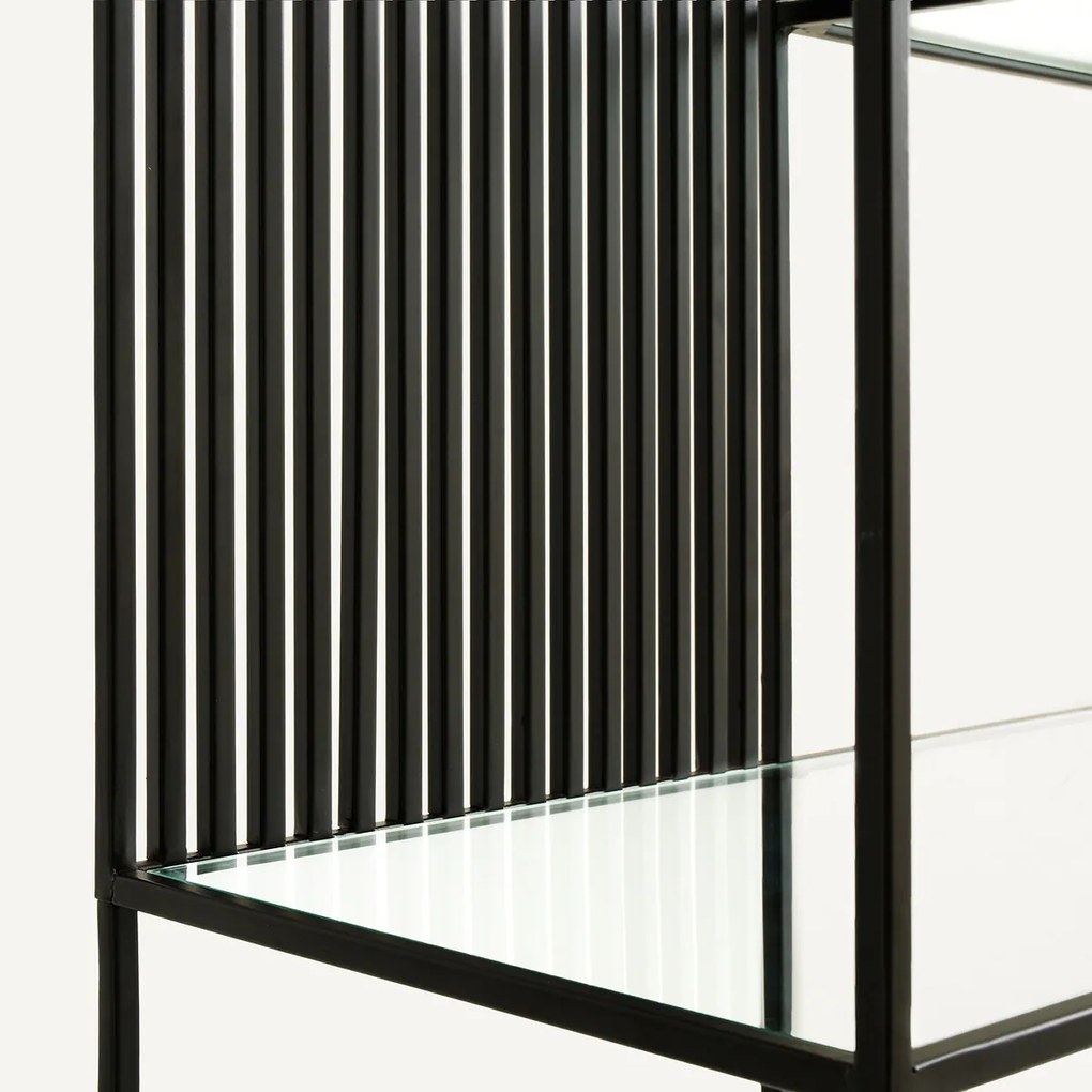 Boekenrek in metaal en glas, Rectiligne