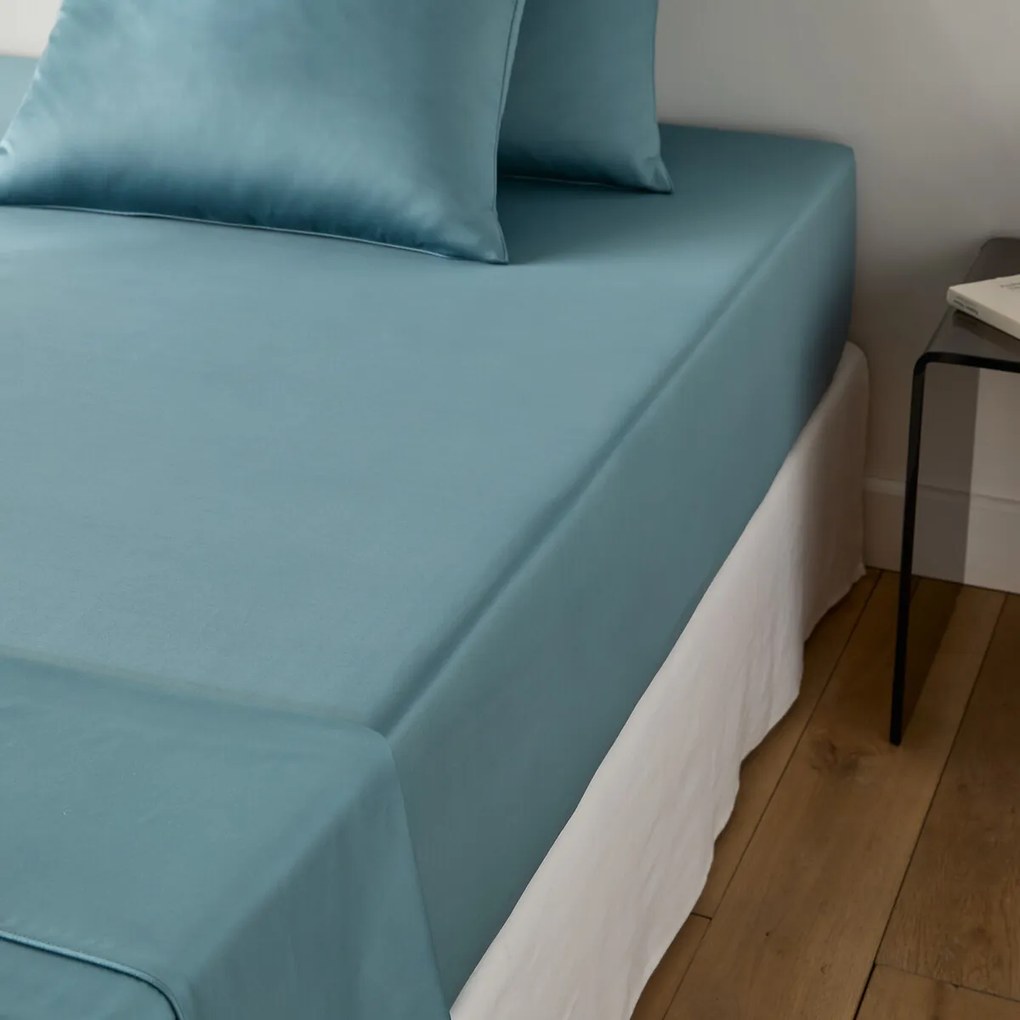 Hoeslaken satijn katoen, 153 draden, 30 cm kop, Opale