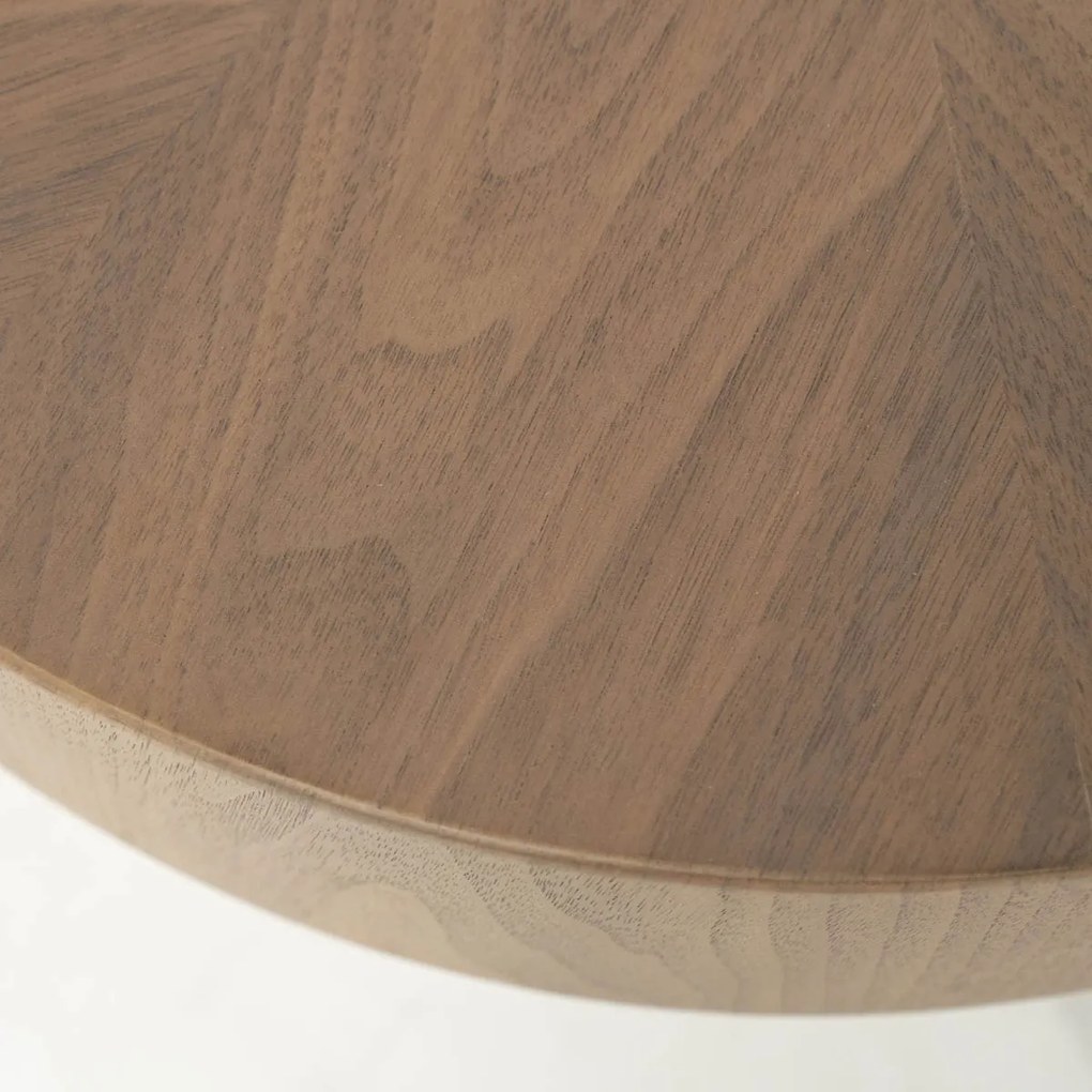 Eleonora Bobbie Ronde Bijzettafel Lichtbruin Hout - 45 X 45cm.