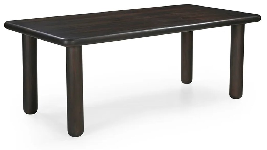 Walnoot Eettafel Met Ronde Poten 200 Cm - 200 X 100cm.