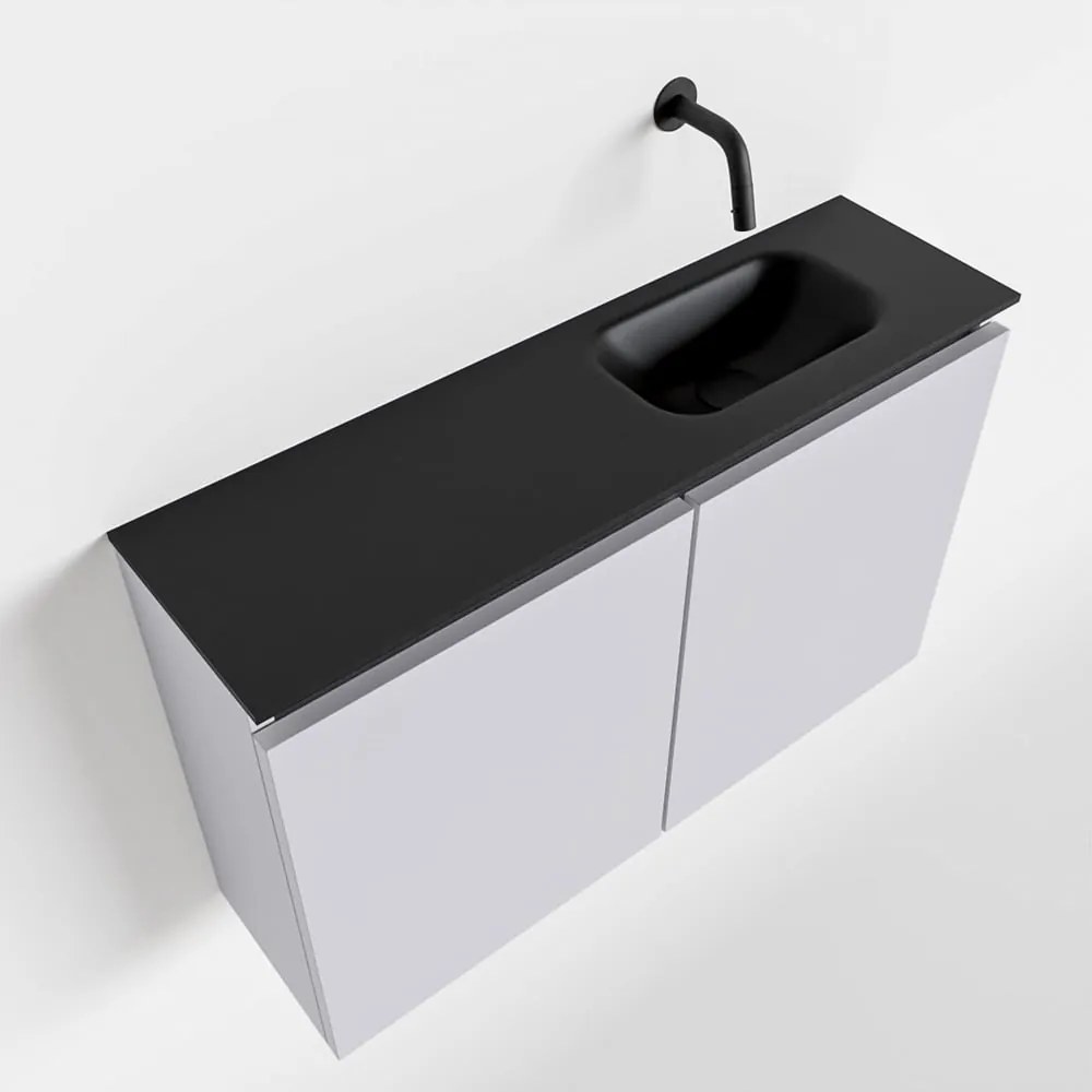 Mondiaz Ture 80cm toiletmeubel cale met wastafel urban rechts geen kraangat