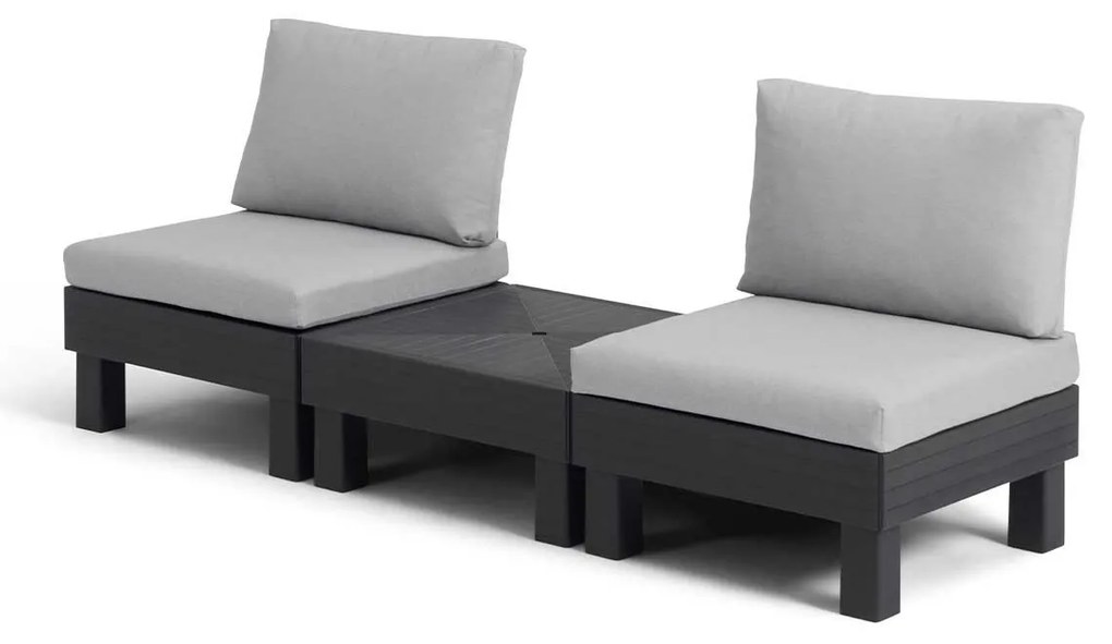Keter Balkon loungeset 3-delig donker grijs