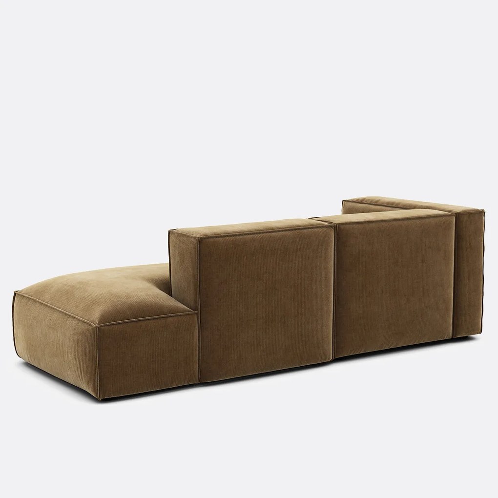 Hoekbank links, vintage ribfluweel, Seven