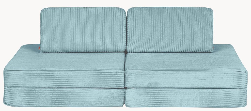 Handgemaakte modulaire fluwelen kinderspeelbank Mila