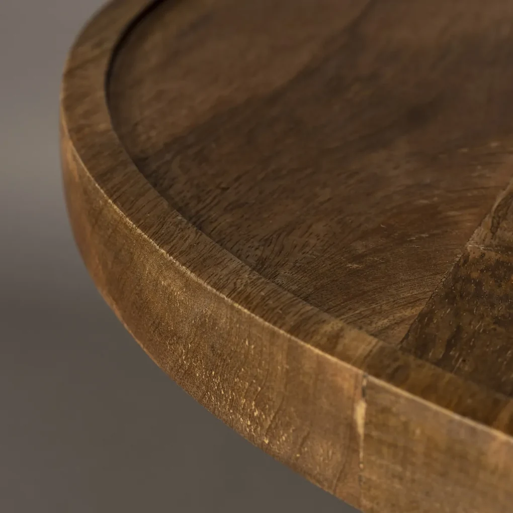 Dutchbone Cath Walnut Ronde Salontafel Walnoot - 66 X 66cm.