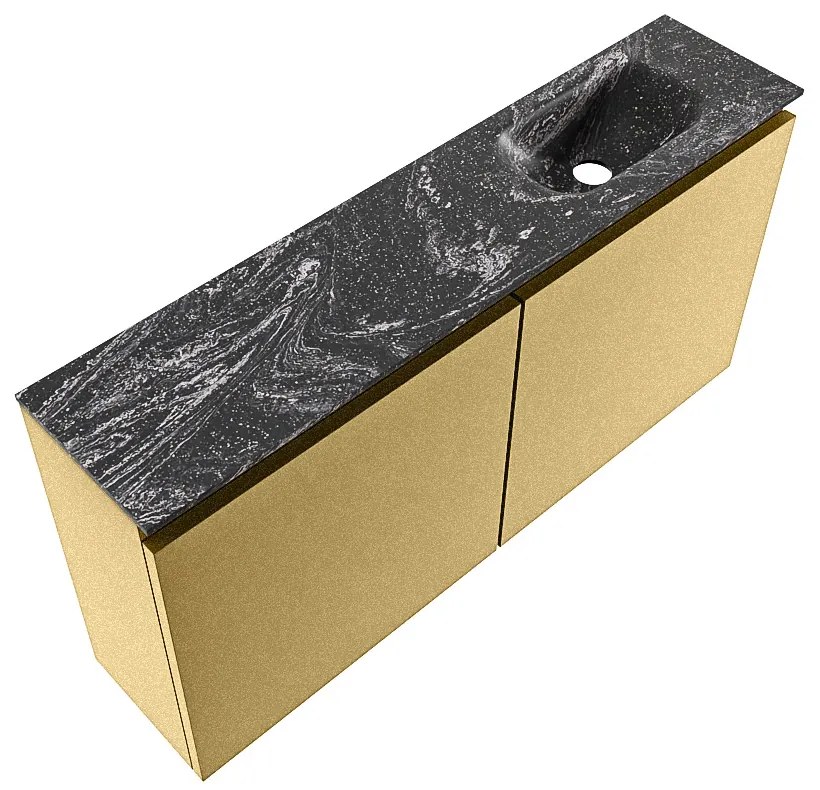 Mondiaz Ture DLux toiletmeubel 100cm oro met wastafel lava rechts met kraangat