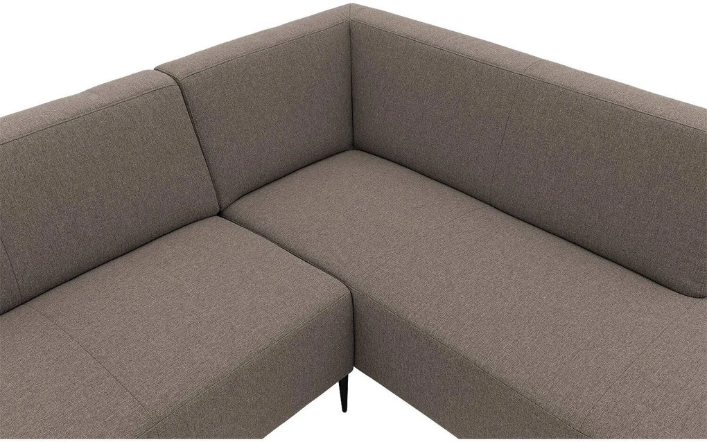 Goossens  Key West bruin, stof, 2-zits, modern design met ligelement rechts