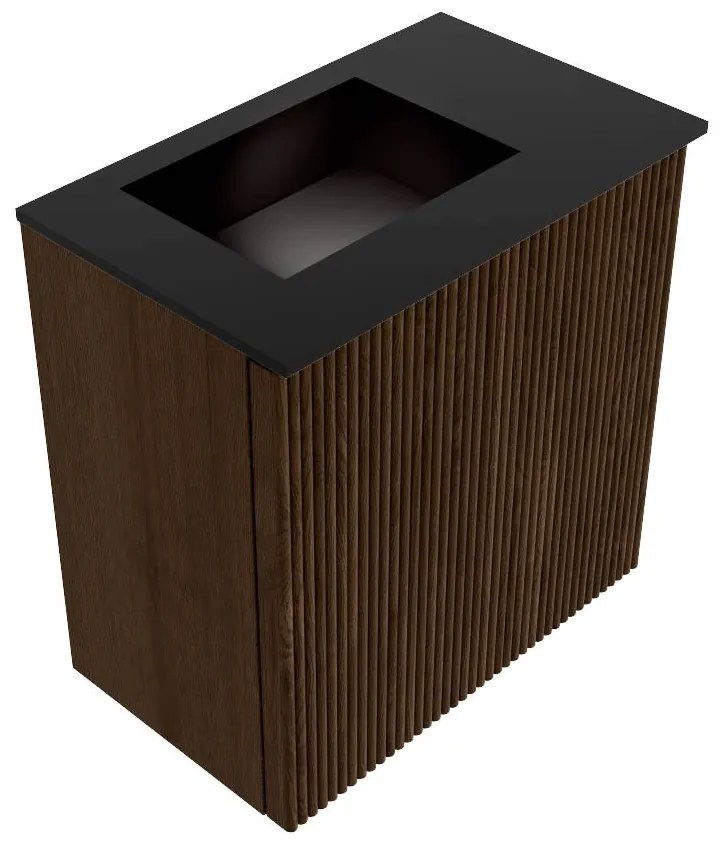 Mondiaz Joya 40cm toiletmeubel walnut met wastafel faye links zonder kraangat urban